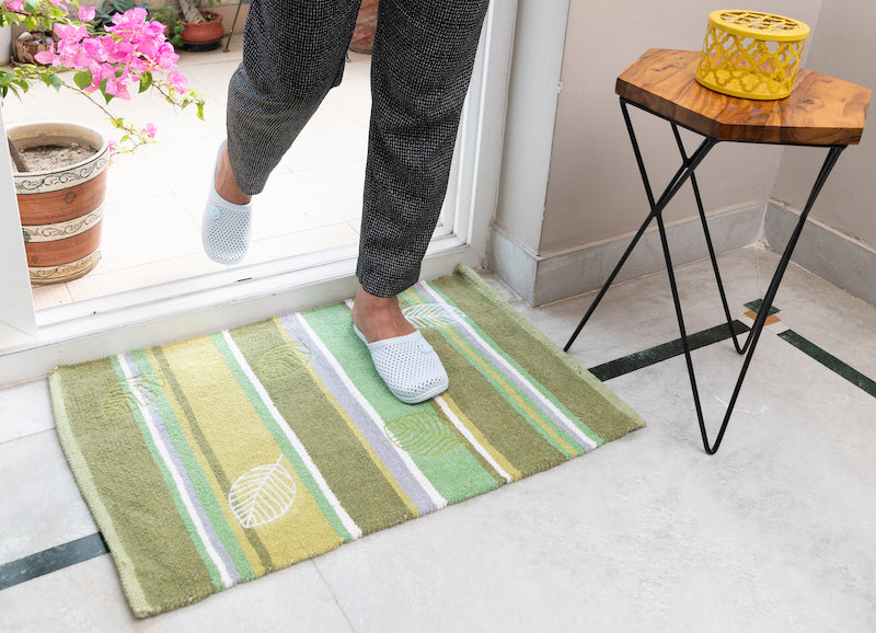 Garden Soft Cotton Chenille Mat Green