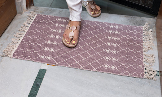 Grace Cotton Print Mat 50x70 cm-Rose Pink