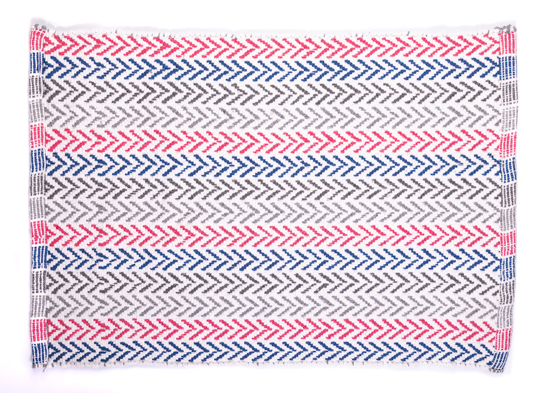 Rainbow Cotton Mat 50x70 cm- Multi Color- With Anti Skid Coating