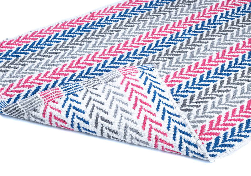 Rainbow Cotton Mat 50x70 cm- Multi Color- With Anti Skid Coating