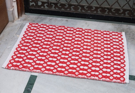 Victoria Soft Cotton Chenille Mat 50x80cm-Red with anti skid coating