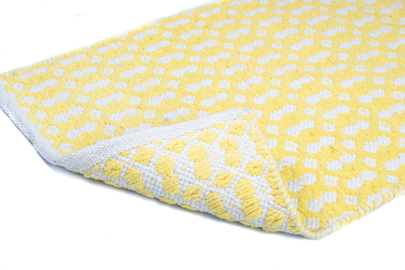 Victoria Soft Cotton Chenille Mat 50x80cm-Lemon with anti skid coating