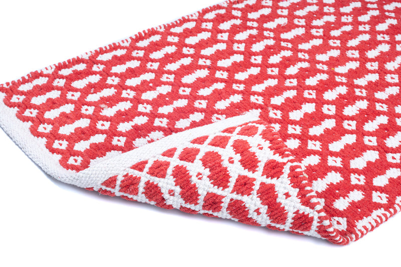 Victoria Soft Cotton Chenille Mat 50x80cm-Red with anti skid coating
