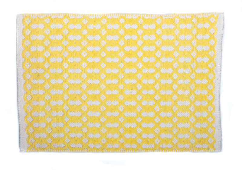 Victoria Soft Cotton Chenille Mat 50x80cm-Lemon with anti skid coating