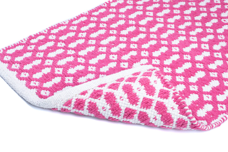 Victoria Soft Cotton Chenille Mat 50x80cm-Pink with anti skid coating