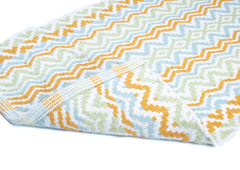 Festive Cotton Mat 50x70 cm- Blue-Gold