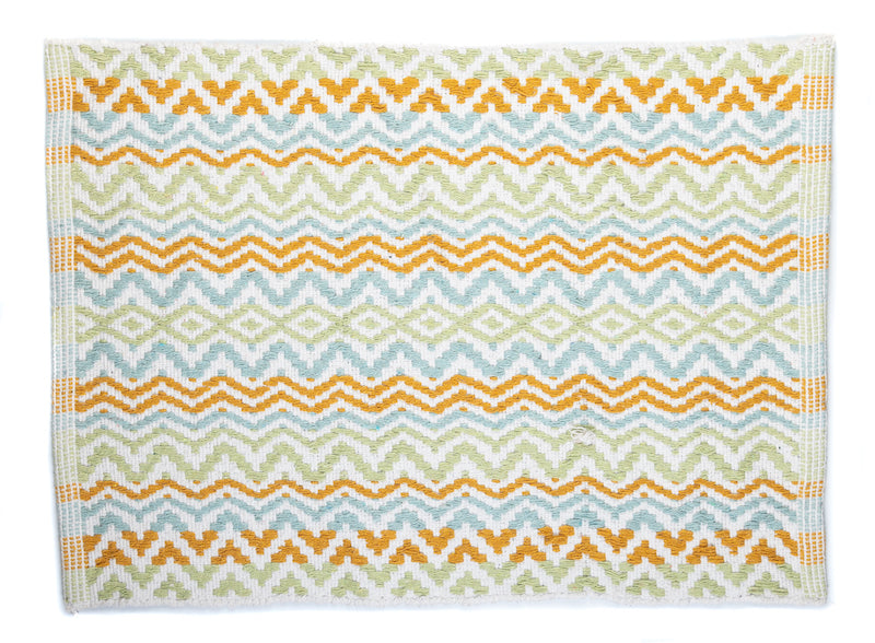 Festive Cotton Mat 50x70 cm- Blue-Gold