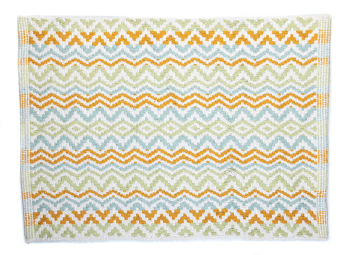 Festive Cotton Mat 50x70 cm- Blue-Gold