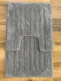 Soft Cotton contour bathmat 2 pc set with anti skid back 16x24 IN/ 16x16 In