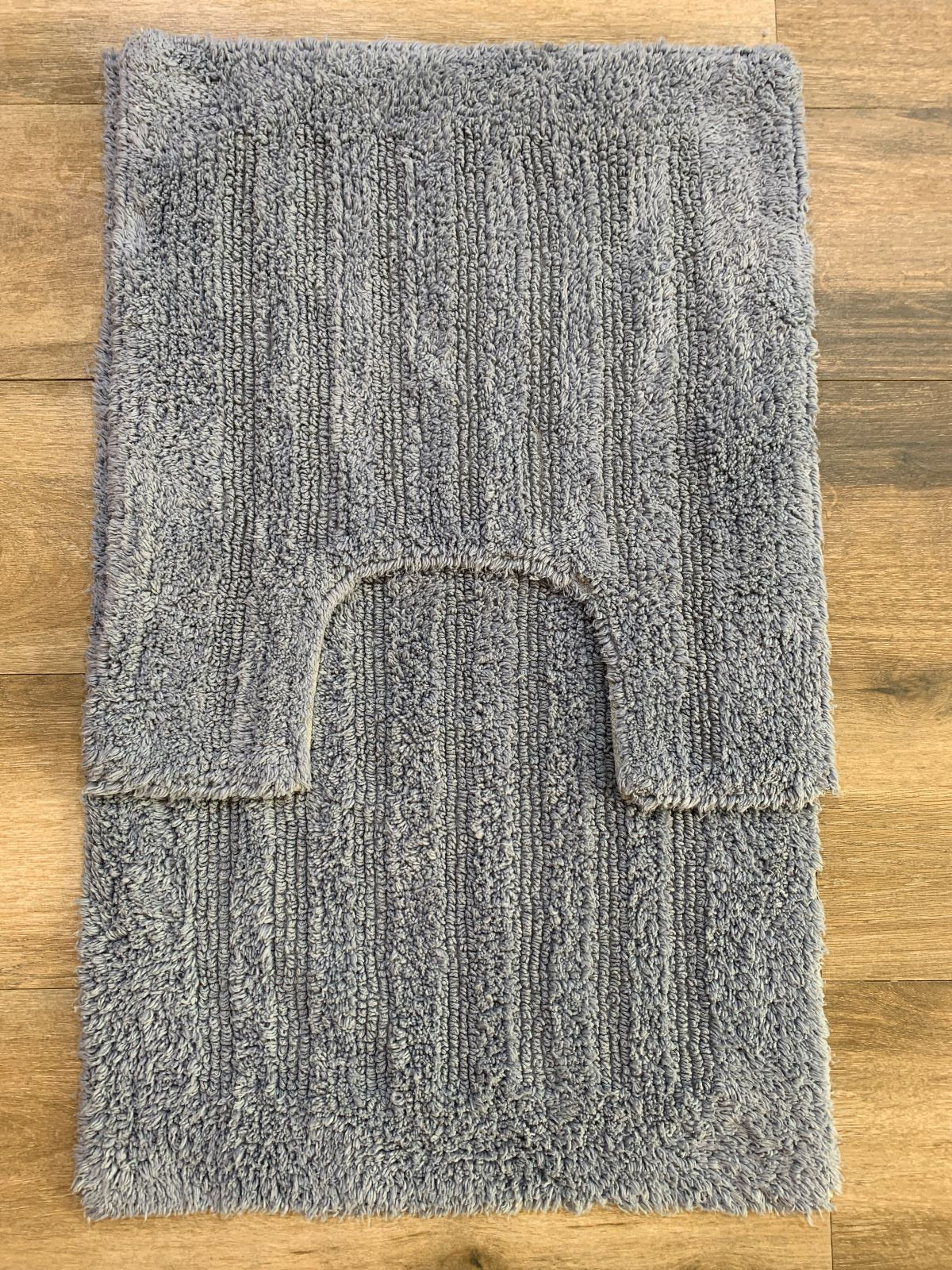 Soft Cotton contour bathmat 2 pc set with anti skid back 16x24 IN/ 16x16 In