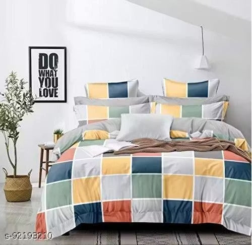Ultra-Soft Micro Print Bedsheet Set  Wrinkle-Resistant-230x254cm;43x69 2 pillows
